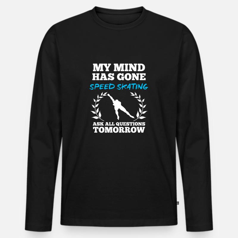 Eisschnelllauf - Männer Premium Bio Langarmshirt - Schwarz