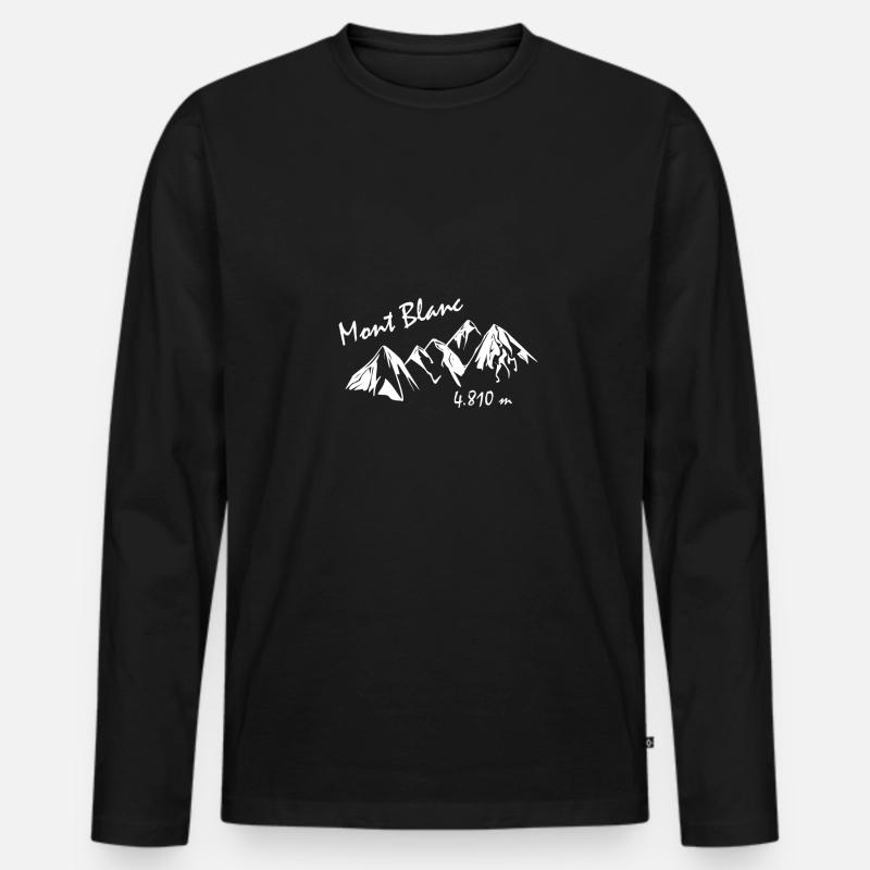 Mont Blanc - Männer Premium Bio Langarmshirt - Schwarz