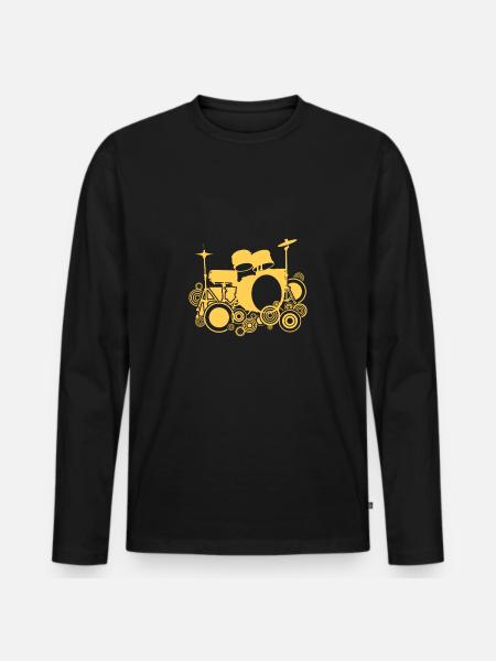 Batterie Percussion Percussion - T-shirt manches longues Premium bio Homme - noir