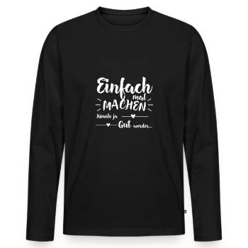 Il suffit de faire - T-shirt manches longues Premium bio Homme - noir - Devant - Nico (187cm)