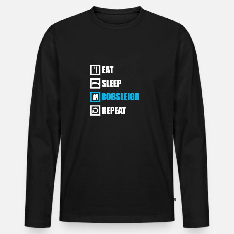 Bobsport Bobfahren - Männer Premium Bio Langarmshirt - Schwarz