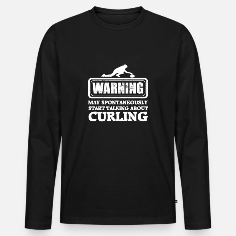 Curling Eisstockschießen - Männer Premium Bio Langarmshirt - Schwarz