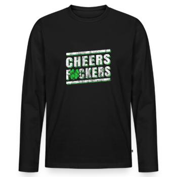St. Patrick's Day Drink - Men's Premium Organic Long Sleeve Shirt - black - Front - Nico (187cm)