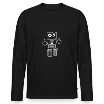 Roboter Robot - Männer Premium Bio Langarmshirt - Schwarz - Vorne - Nico (187cm)