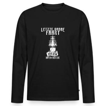 T-shirt rigolo pour célibataire JGA Men - T-shirt manches longues Premium bio Homme - noir - Devant - Nico (187cm)
