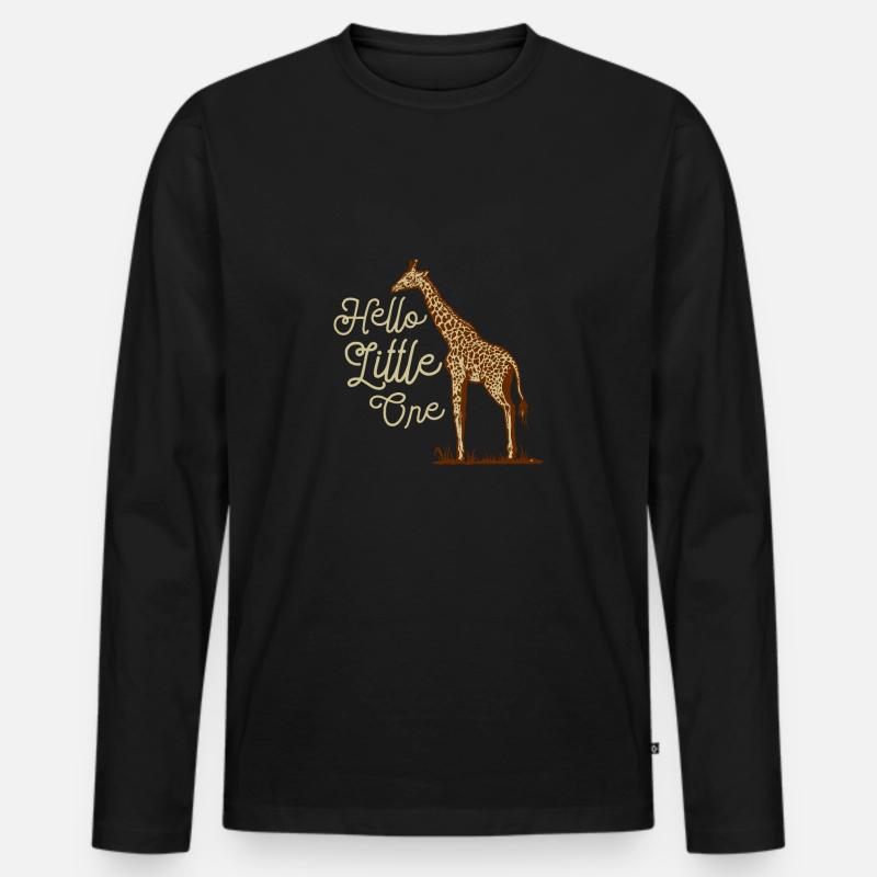 Hello Little One Giraffe Animal Giftidea - Männer Premium Bio Langarmshirt - Schwarz