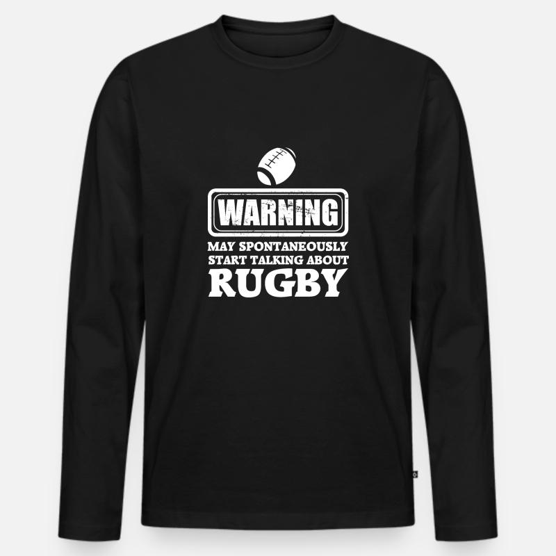 Rugby - Männer Premium Bio Langarmshirt - Schwarz