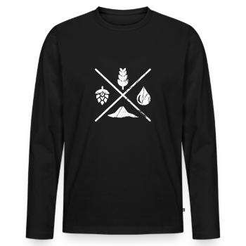 Beer Brewing T-Shirt - Men's Premium Organic Long Sleeve Shirt - black - Front - Nico (187cm)