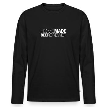 Beer Brewing T-Shirt - Men's Premium Organic Long Sleeve Shirt - black - Front - Nico (187cm)