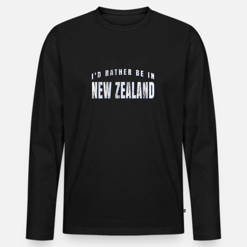 Kiwi-Neuseeländer - Männer Premium Bio Langarmshirt - Schwarz
