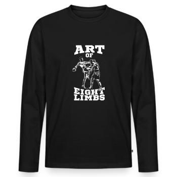 Muay Thai - Men's Premium Organic Long Sleeve Shirt - black - Front - Nico (187cm)