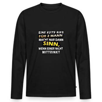 A box of beer for 2 men - Men's Premium Organic Long Sleeve Shirt - black - Front - Nico (187cm)