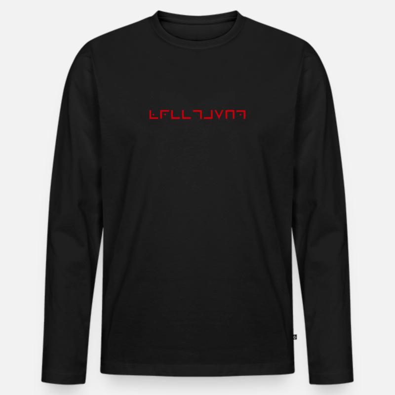 Freimaurer-Alphabet - Männer Premium Bio Langarmshirt - Schwarz