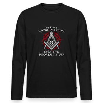 Masonry - Men's Premium Organic Long Sleeve Shirt - black - Front - Nico (187cm)