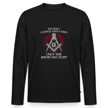 Masonry - Men's Premium Organic Long Sleeve Shirt - black - Front - Nico (187cm)