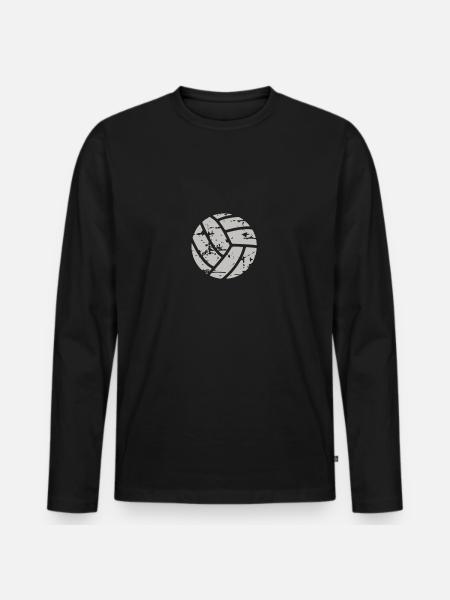 Volleyball Fan Idee Geschenk - Männer Premium Bio Langarmshirt - Schwarz