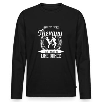 Linedance - linedancer - thérapie de pays - T-shirt manches longues Premium bio Homme - noir - Devant - Nico (187cm)