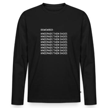 Funny Volleyball Knee Pad Serve Gift - Men's Premium Organic Long Sleeve Shirt - black - Front - Nico (187cm)