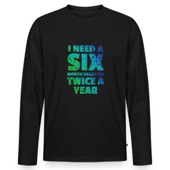 Vacation - Men's Premium Organic Long Sleeve Shirt - black - Front - Nico (187cm)