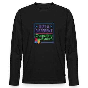 Soutien à la sensibilisation à l'autisme Patient autiste - T-shirt manches longues Premium bio Homme - noir - Devant - Nico (187cm)
