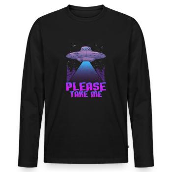S'il vous plaît, prenez-moi Alien Abduction - Alien - T-shirt manches longues Premium bio Homme - noir - Devant - Nico (187cm)