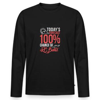 Heutige Prognose 100% Chance auf RC-Boote Lustig - Männer Premium Bio Langarmshirt - Schwarz - Vorne - Nico (187cm)