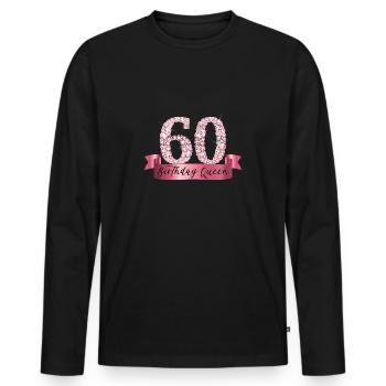 Classy Stunning 60th Birthday Diamond Apparel - Männer Premium Bio Langarmshirt - Schwarz - Vorne - Nico (187cm)