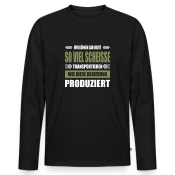 Bauerndemo Banner Bauernprotest Plakat Landwirt - Männer Premium Bio Langarmshirt - Schwarz - Vorne - Nico (187cm)