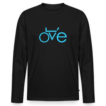 Vélo d'amour - T-shirt manches longues Premium bio Homme - noir - Devant - Nico (187cm)