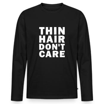Cheveux chauve calvitie perte de cheveux cheveux clairs glatz - T-shirt manches longues Premium bio Homme - noir - Devant - Nico (187cm)