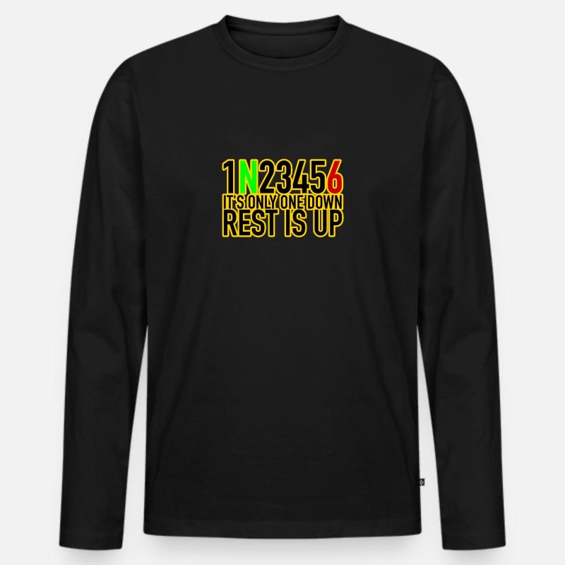 1N23456 - Männer Premium Bio Langarmshirt - Schwarz