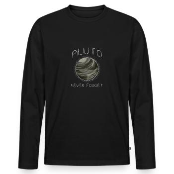 Pluto Planet Gift - Men's Premium Organic Long Sleeve Shirt - black - Front - Nico (187cm)