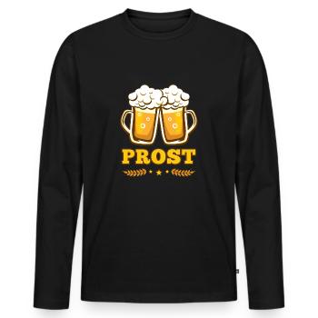 Bière de bière Prost Boire de bière - T-shirt manches longues Premium bio Homme - noir - Devant - Nico (187cm)