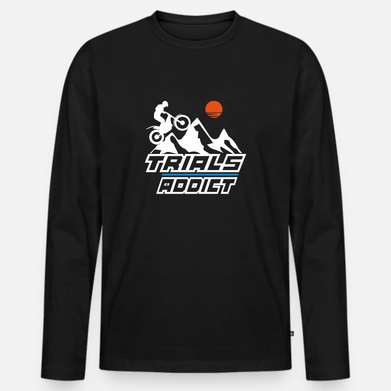 trials addict - Männer Premium Bio Langarmshirt - Schwarz