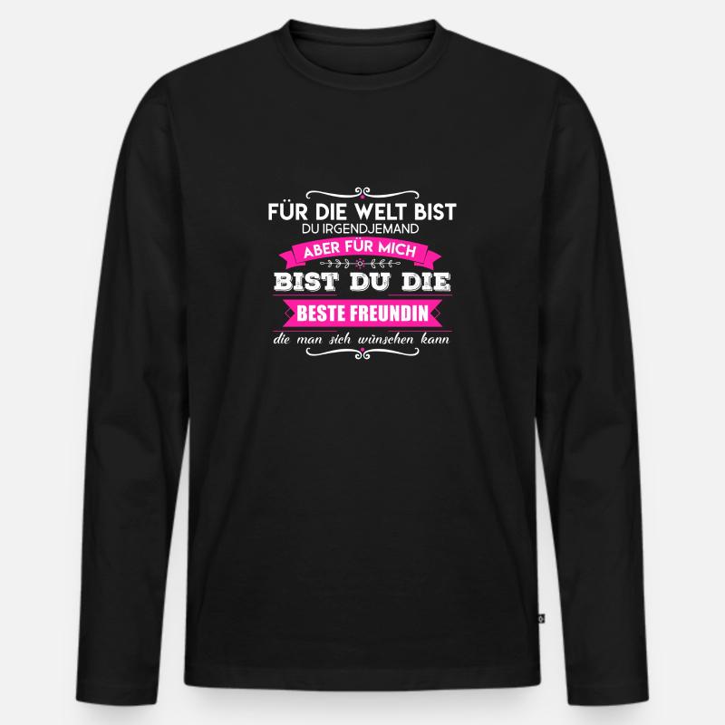 Beste Freundin - Männer Premium Bio Langarmshirt - Schwarz