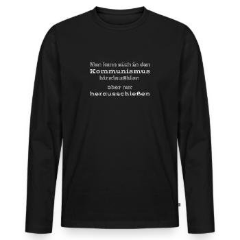 Man kann sich in den Kommunismus hineinwählen aber - Männer Premium Bio Langarmshirt - Schwarz - Vorne - Nico (187cm)