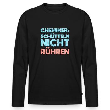 Chemiker: Schütteln, Nicht Rühren - Männer Premium Bio Langarmshirt - Schwarz - Vorne - Nico (187cm)