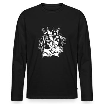 Japan Chin Crown Dogs Dog Wilsigns - Men's Premium Organic Long Sleeve Shirt - black - Front - Nico (187cm)