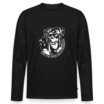 Deutscher Jagdterrier Jagdhunde Hunde Wilsigns - Männer Premium Bio Langarmshirt - Schwarz - Vorne - Nico (187cm)