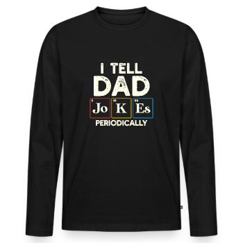 Drôle disant père cadeau fête des pères papa blagues - T-shirt manches longues Premium bio Homme - noir - Devant - Nico (187cm)