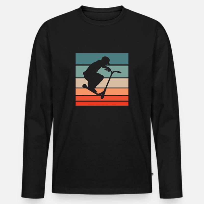 Scooter Stunt Scooter Roller - Männer Premium Bio Langarmshirt - Schwarz