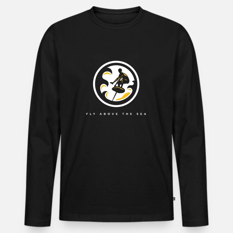 FJORDFOILER - Männer Premium Bio Langarmshirt - Schwarz