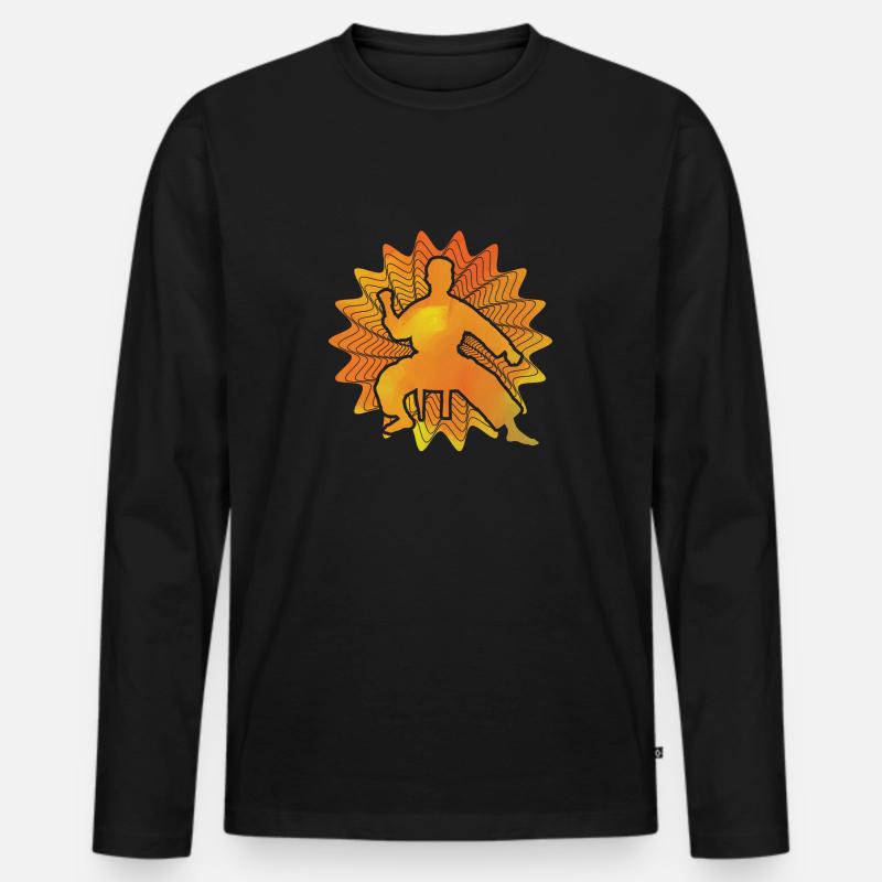 Karate - Männer Premium Bio Langarmshirt - Schwarz