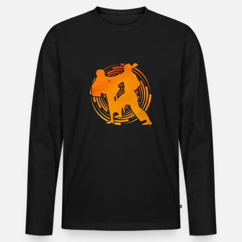 Karate - Männer Premium Bio Langarmshirt - Schwarz