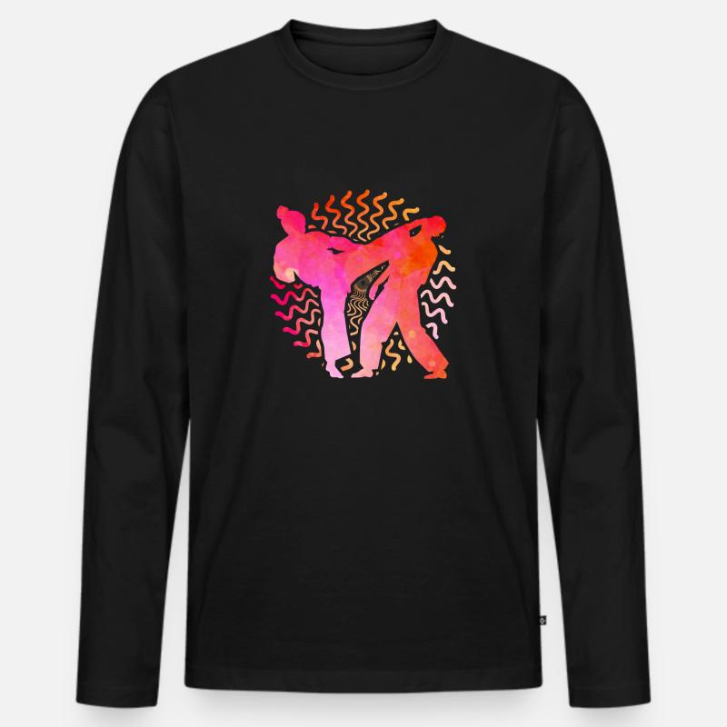 Karate - Männer Premium Bio Langarmshirt - Schwarz