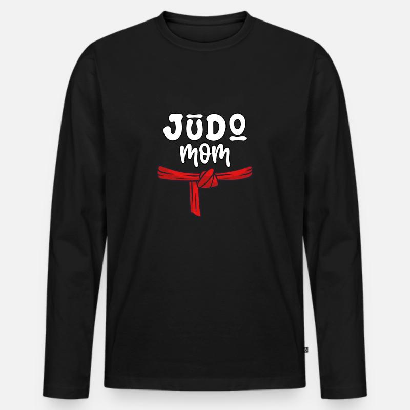 Judo-Mama - Männer Premium Bio Langarmshirt - Schwarz