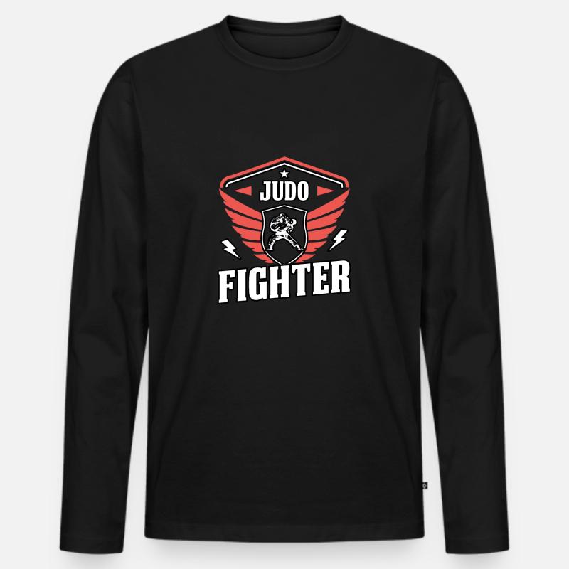 Judo-Kämpfer - Männer Premium Bio Langarmshirt - Schwarz