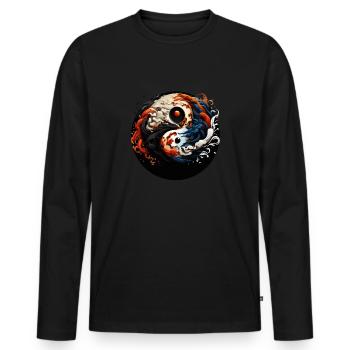 Yin Yang - T-shirt manches longues Premium bio Homme - noir - Devant - Nico (187cm)