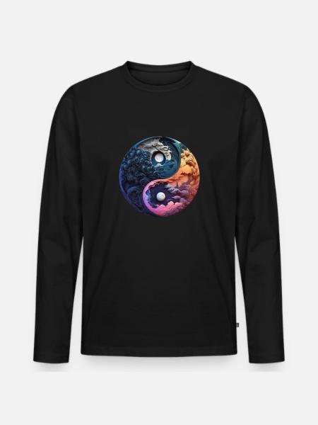 Yin Yang - Men's Premium Organic Long Sleeve Shirt - black