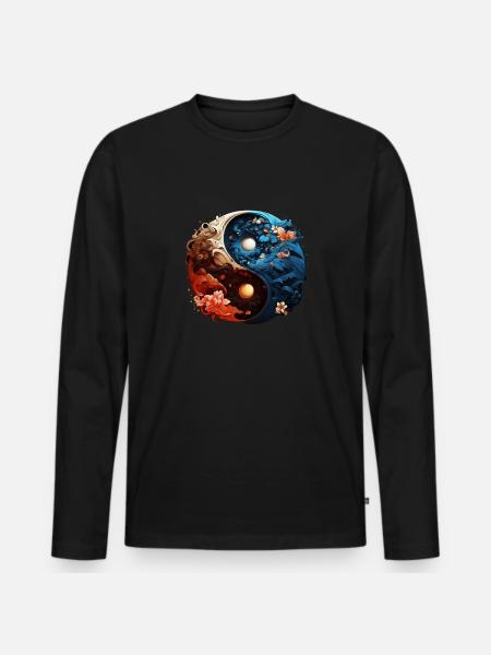 Yin Yang - Men's Premium Organic Long Sleeve Shirt - black